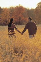 Couple holding hands
